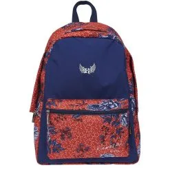 KAPORAL Sac à Dos 1 Compartiment Bleu Et Rouge Motifs Fleurs