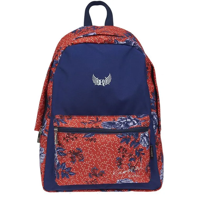 KAPORAL Sac à Dos 1 Compartiment Bleu Et Rouge Motifs Fleurs 3 KAPORAL Sac à Dos 1 Compartiment Bleu Et Rouge Motifs Fleurs