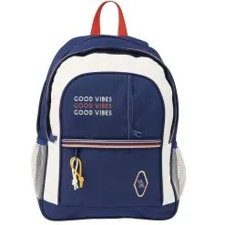 AUCHAN Sac à Dos 2 Compartiments Bleu Et Blanc SPORTY STYLE