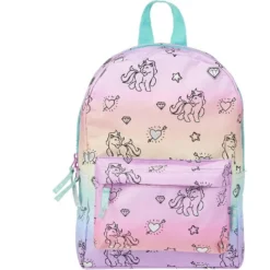 Milky Kiss Sac Maternelle Bleu Et Rose Avec Pochette Avant Motifs Licornes