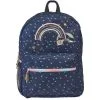 Milky Kiss Sac à Dos 2 Compartiments 43 Cm Bleu Paillettes Coeurs Imprimé Arc-en-ciel -Sac maternelle Soldes B2CD 1073