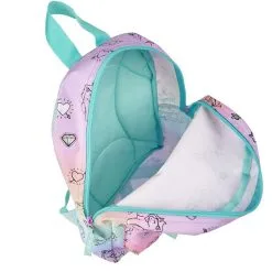 Milky Kiss Sac Maternelle Bleu Et Rose Avec Pochette Avant Motifs Licornes -Sac maternelle Soldes B2CD 109