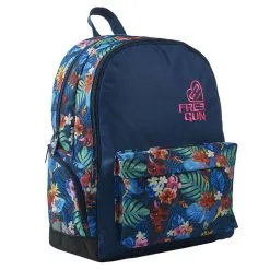 FREEGUN Sac à Dos 2 Compartiments Bleu Motifs Fleurs -Sac maternelle Soldes B2CD 1152