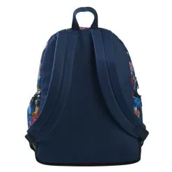 FREEGUN Sac à Dos 2 Compartiments Bleu Motifs Fleurs -Sac maternelle Soldes B2CD 1153