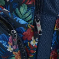 FREEGUN Sac à Dos 2 Compartiments Bleu Motifs Fleurs -Sac maternelle Soldes B2CD 1156