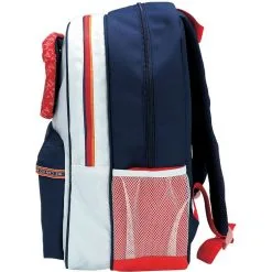 AUCHAN Sac à Dos 2 Compartiments Bleu Blanc Et Rouge Sporty Style -Sac maternelle Soldes B2CD 1165