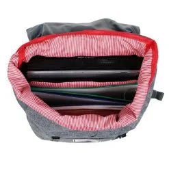 HERSCHELL Sac à Dos 1 Compartiment Gris Et Noir RETREAT -Sac maternelle Soldes B2CD 1175