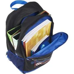 AUCHAN Sac à Dos 2 Compartiments Noir Et Bleu COME ON 12 AUCHAN Sac à Dos 2 Compartiments Noir Et Bleu COME ON -Sac maternelle Soldes B2CD 1195