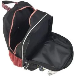 AUCHAN Sac à Dos 2 Compartiments Noir Et Rouge Avec Pochettes #Hashtag -Sac maternelle Soldes B2CD 1258