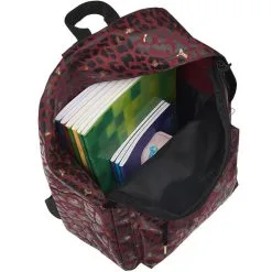 LES PETITES BOMBES Sac à Dos 1 Compartiment Bordeaux Motif Léopard -Sac maternelle Soldes B2CD 1300