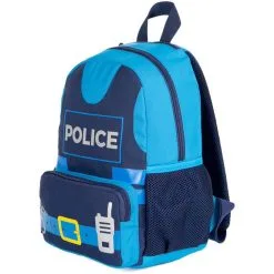 AUCHAN Sac Maternelle Bleu Avec Capuche POLICE -Sac maternelle Soldes B2CD 132