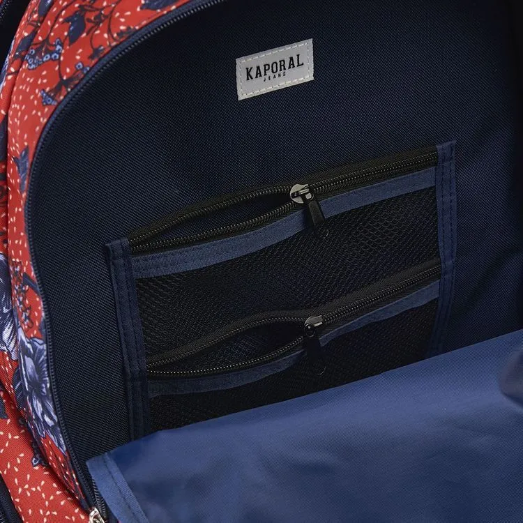 KAPORAL Sac à Dos 2 Compartiments 43 Cm Rouge Motifs Fleurs 8 KAPORAL Sac à Dos 2 Compartiments 43 Cm Rouge Motifs Fleurs – Image 6
