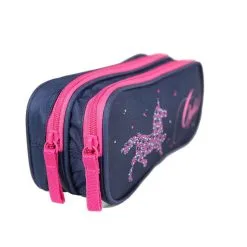 Bagtrotter Trousse Scolaire 2 Compartiments Cybel Cheval Licorne Bleue Bagtrotter -Sac maternelle Soldes B2CD 1408