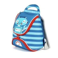 AUCHAN Sac Maternelle Bleu à Rayures Imprimé ROBOT -Sac maternelle Soldes B2CD 144