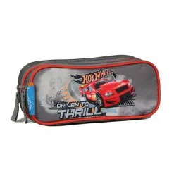 Bagtrotter Trousse Scolaire 2 Compartiments Hot Wheels Voiture Grise Bagtrotter
