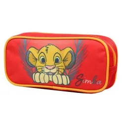 Bagtrotter Trousse Scolaire Rectangulaire Disney Le Roi Lion Simba Rouge Bagtrotter