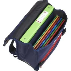 Little Marcel Cartable 38 Cm CP/CE1/CE2 Bleu Avec Rayures Blanches -Sac maternelle Soldes B2CD 1548