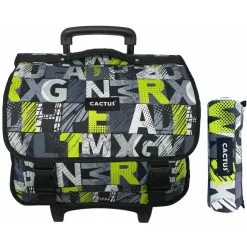 Cactus Cartable Scolaire à Roulettes & Trousse Offerte Cactus