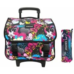 Cactus Cartable Scolaire à Roulettes & Trousse Offerte Cactus