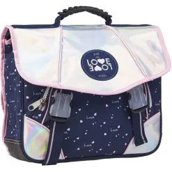 Love Love Cartable 38 Cm CP/CE1/CE2 Bleu Et Argent -Sac maternelle Soldes B2CD 1605
