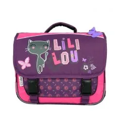 Bagtrotter Cartable Lililou 38cm Chat Prune