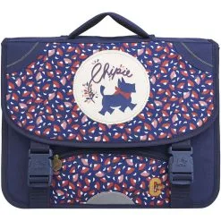 CHIPIE Cartable 38 Cm CP/CE1/CE2 Bleu Motifs Feuilles