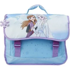 DISNEY Cartable 38 Cm CP/CE1/CE2 Bleu Et Rose Reine Des Neiges