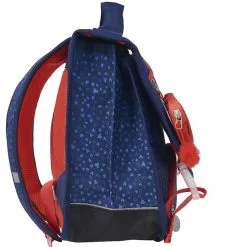 LULU CASTAGNETTE Cartable 38 Cm CP/CE1/CE2 Bleu Et Rouge Paillettes Coeurs Imprimé OURS -Sac maternelle Soldes B2CD 1704