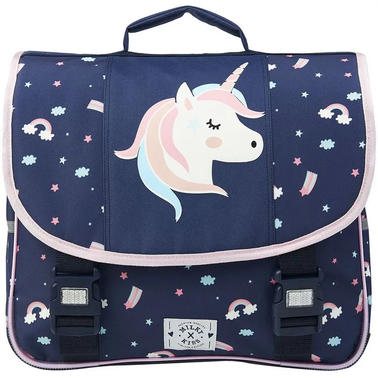 Milky Kiss Cartable 38 Cm CP/CE1/CE2 Bleu Imprimé LICORNE 3 Milky Kiss Cartable 38 Cm CP/CE1/CE2 Bleu Imprimé LICORNE