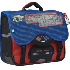 AUCHAN Cartable 38 Cm CP/CE1/CE2 Bleu Et Rouge ACTIVE GAMER -Sac maternelle Soldes B2CD 1718