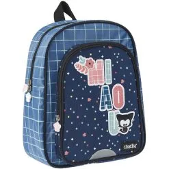 Chacha Sac Maternelle Bleu Pailleté étoiles Et Quadrillé -Sac maternelle Soldes B2CD 178