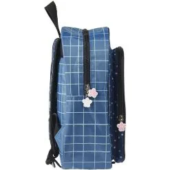 Chacha Sac Maternelle Bleu Pailleté étoiles Et Quadrillé -Sac maternelle Soldes B2CD 179