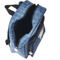 Chacha Sac Maternelle Bleu Pailleté étoiles Et Quadrillé -Sac maternelle Soldes B2CD 180