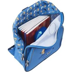 DC COMIC'S Sac Maternelle Bleu Avec Pochette Avant Batman -Sac maternelle Soldes B2CD 230