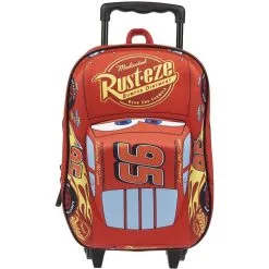 DISNEY Sac Maternelle 3D à Roulettes Rouge Cars