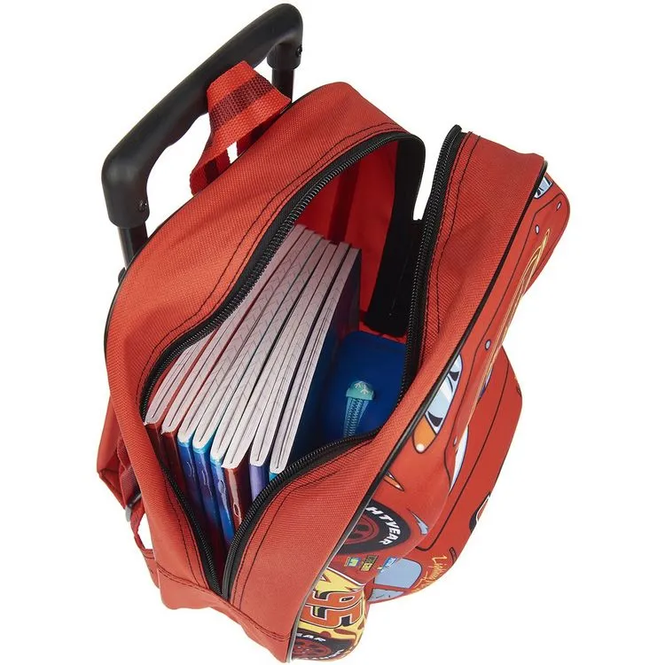 DISNEY Sac Maternelle 3D à Roulettes Rouge Cars 6 DISNEY Sac Maternelle 3D à Roulettes Rouge Cars – Image 5