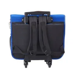 AUCHAN Cartable à Roulettes 41 Cm CM1/CM2 Bleu Rouge Et Noir Avec Breloque ACTIVE GAMER -Sac maternelle Soldes B2CD 267