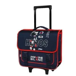 Bagtrotter Cartable à Roulettes 38 Cm Poivre Blanc Loup Bleu Marine Bagtrotter