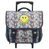 Smiley Cartables à Roulettes Bleu Motif Fleurs SMILEY WORLD 1 Smiley Cartables à Roulettes Bleu Motif Fleurs SMILEY WORLD -Sac maternelle Soldes B2CD 307