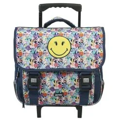 Smiley Cartables à Roulettes Bleu Motif Fleurs SMILEY WORLD