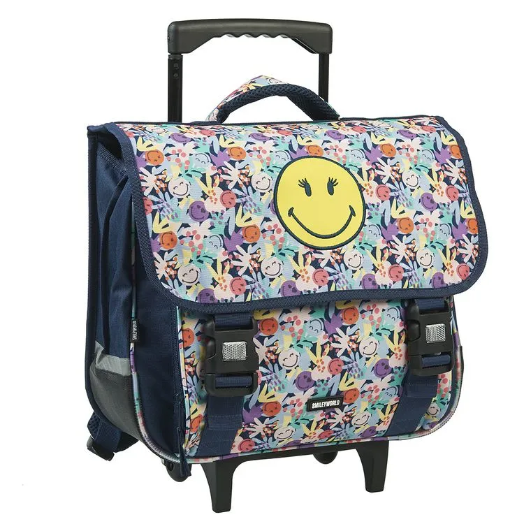 Smiley Cartables à Roulettes Bleu Motif Fleurs SMILEY WORLD 4 Smiley Cartables à Roulettes Bleu Motif Fleurs SMILEY WORLD – Image 2