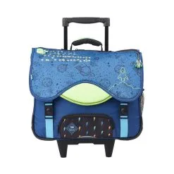 AUCHAN Cartable à Roulettes 41 Cm CM1/CM2 Bleu Intergalatic Avec LED Intégrées