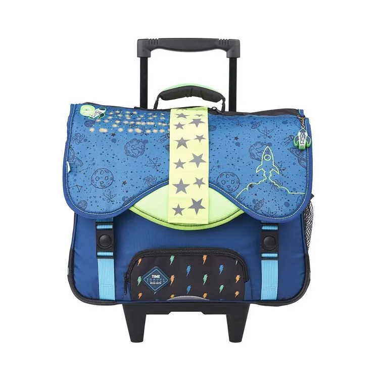 AUCHAN Cartable à Roulettes 41 Cm CM1/CM2 Bleu Intergalatic Avec LED Intégrées 4 AUCHAN Cartable à Roulettes 41 Cm CM1/CM2 Bleu Intergalatic Avec LED Intégrées – Image 2