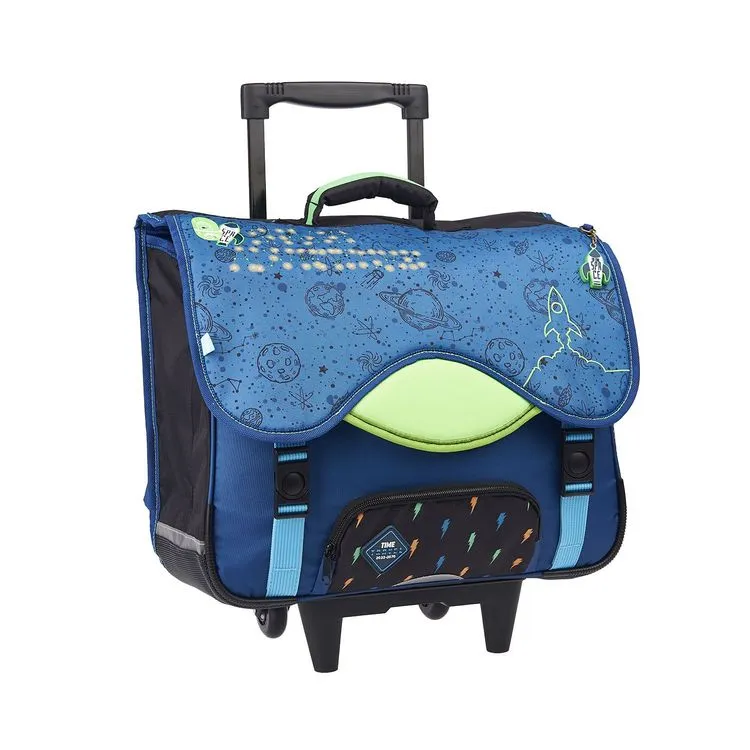 AUCHAN Cartable à Roulettes 41 Cm CM1/CM2 Bleu Intergalatic Avec LED Intégrées 5 AUCHAN Cartable à Roulettes 41 Cm CM1/CM2 Bleu Intergalatic Avec LED Intégrées – Image 3