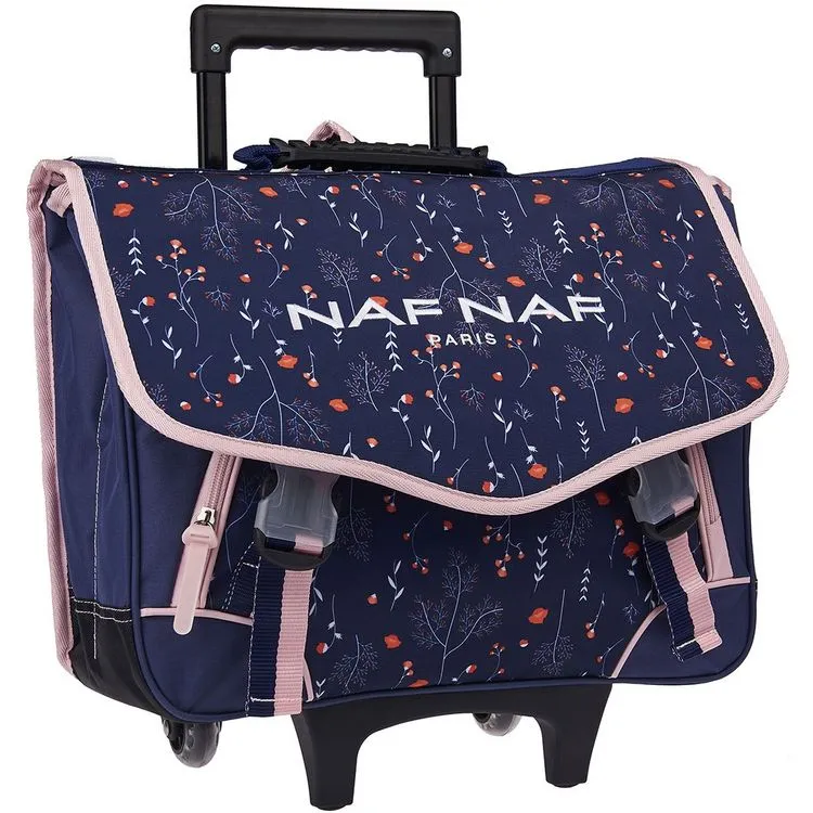 Naf Naf Cartable à Roulettes 41 Cm CM1/CM2 Bleu Et Rose Motif Floral 4 Naf Naf Cartable à Roulettes 41 Cm CM1/CM2 Bleu Et Rose Motif Floral – Image 2