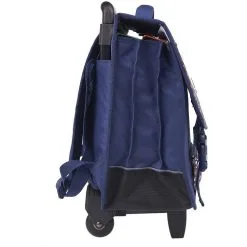 CHIPIE Cartable à Roulettes 41 Cm CM1/CM2 Bleu Motif Feuilles -Sac maternelle Soldes B2CD 333