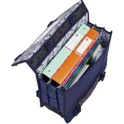 CHIPIE Cartable à Roulettes 41 Cm CM1/CM2 Bleu Motif Feuilles -Sac maternelle Soldes B2CD 335