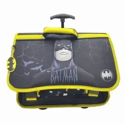 DC COMIC'S Cartable à Roulettes 38 Cm CP/CE1/CE2 Noir Et Jaune Batman