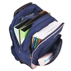 CHIPIE Sac à Dos à Roulettes Bleu Et Rose Paillettes étoiles -Sac maternelle Soldes B2CD 382