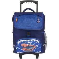 AUCHAN Sac à Dos à Roulettes Bleu Urban Shark